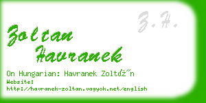 zoltan havranek business card